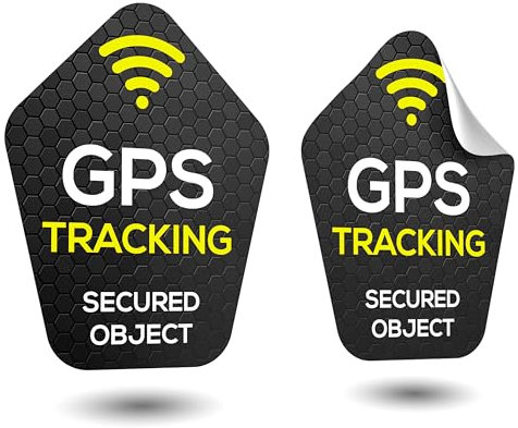 TinyTag® 2X Hinweis-Aufkleber für GPS Tracker - Wetterfester Warn-Sticker als Diebstahlschutz für Dein Fahrrad, eBike, Auto, Motorrad & Koffer - Bombenfest & langlebig | Fahrrad Aufkleber (2er Pack)