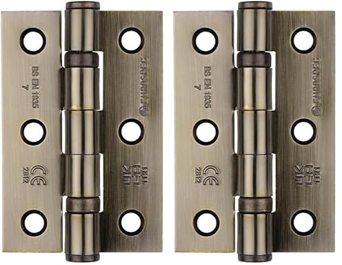 Carlisle Brass HIN1322/7AB Hinge, Antique Brass, 3inch (76mm) x 2inch (51mm) (Pack of 2)