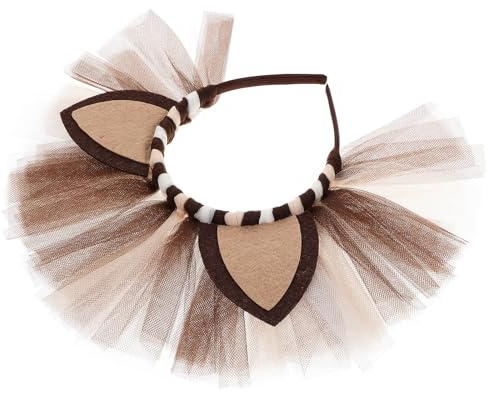 Kinderhaarreif Braun aus Tüll Löwe für Cosplay und Party | Dekorativ und Leicht, Sitzt Sicher Am Kopf, Foto Accessoire für Kinder, Tierisches Design