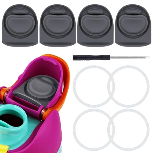 Frokolla 4 Kits Replacement Stopper and O Ring Jelly Gasket Compatible with Owala FreeSip 24oz,Water Bottle Lid Insert Cap Silicone Seal Parts for Owala 16/19/24/32/40oz Mouthpiece Accessories yf4