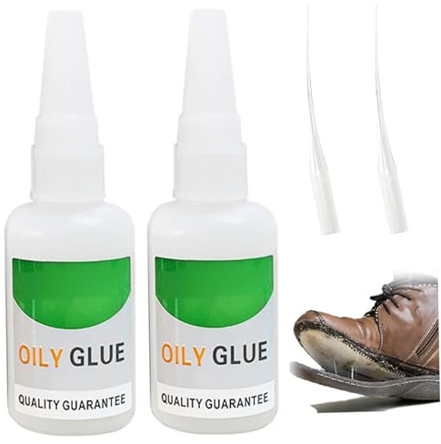 2 Pack Oily Glue, Strong Fast Drying Welding Glue for Metal, Plastic, Wood Repairs, High Strength Craft Adhesive, 50g Tubes with Applicator