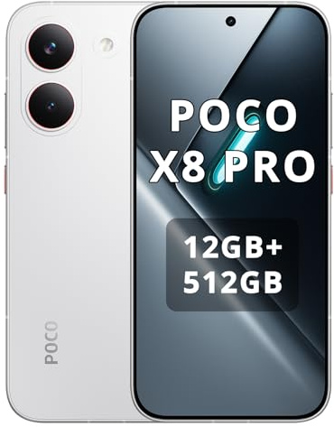 XIAOMI Poco X8 Pro Smartphone 12GB+512GB, Procesador Dimensity 8500-Ultra, Batería 6500mAh, Pantalla AMOLED súper brillante, Cámara principal Sony IMX882 de 50MP con OIS, Blanco