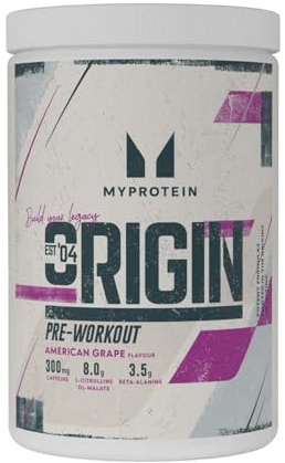 Myprotein Origin Pre-Workout-Pulver – Traubengeschmack | 30 Portionen – 600 g | 300 mg Koffein, L-Citrullin & Beta-Alanin |