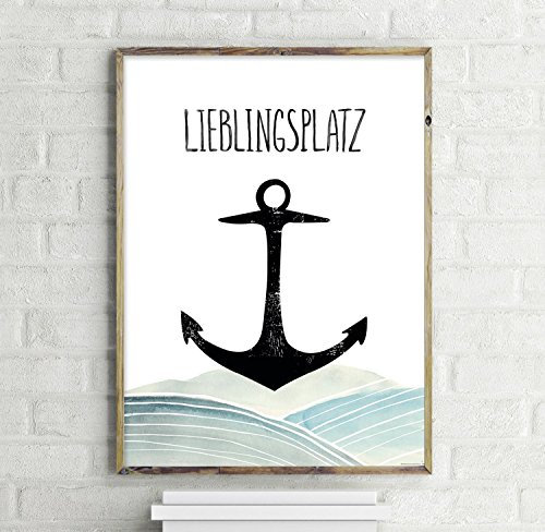 Close Up Lieblingsplatz Anker Kunstdruck, Poster 30x40cm - Premium Qualität 200g/m