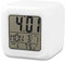 OcioDual LED Wecker Würfelwecker Farbwechsel Uhr Alarmwecker Thermometer Kalender Weiss