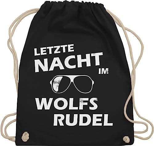 Shirtracer Turnbeutel Rucksack - JGA Junggesellenabschied Männer - Letzte Nacht im Wolfsrudel - Hangover - Unisize - Schwarz - polter rucksäcke jungesellenabschied beutel outfit jungesselnabschied
