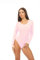 Magi Damenbody | Overall Bodysuit mit Rundhals für Frauen | Langarm Damen Body in verschiedenen Farben | Optimale Alternative für Sport & Freizeit | Eleganter Jumpsuit (L, Babyrosa)
