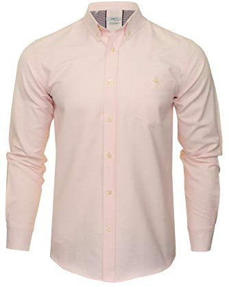 Xact Chemise Oxford à Manches Longues avec col boutonné pour Homme (Soft Pink) XL