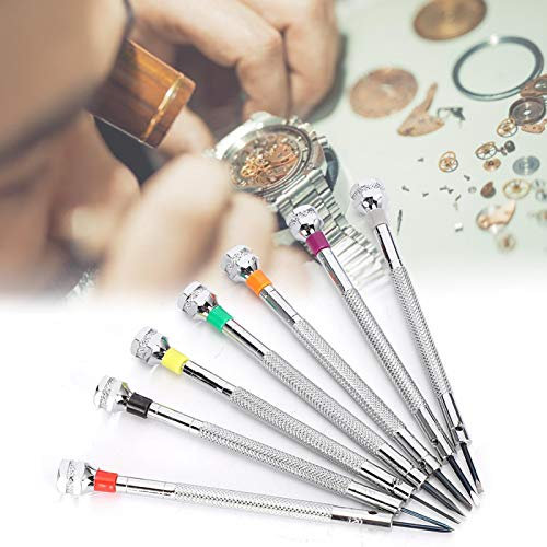 7PCS Set di cacciaviti di precisione Kit di Mini cacciaviti in Rame Kit di Strumenti per orologiai per Gioielli, strumenti orologiaio cacciaviti per orologiaio cacciavite piatto 0 8 mm cacciavite oro