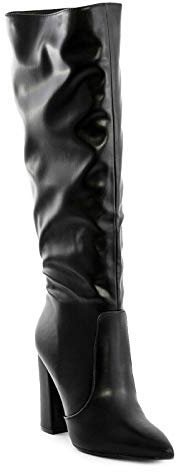 Toocool Stivali Donna Scarpe a Punta al Ginocchio Tacchi Alti Stivaletti X8056 [38,Nero]