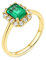 Beydodo Damen Verlobung Ring Gold 750 Halo Ring mit Smaragd 0.9ct, Hochzeit Ring Gold Diamant Ehering Nickelfrei Gr.52 (16.6)