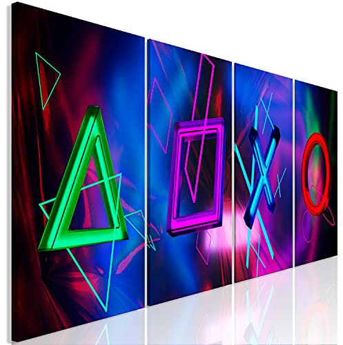 murando - Wanbilder Set XXL mehrtlge für Gamers Spielkonsole Vlies Leinwandbild 4 tlg 160x60 cm Kunstdruck Wanbilder Set XXL Gamingzimmer Wanddekoration Gaming Deko Design Jugendzimmer Wand Bild