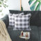 Buffalo Check Pillow Cases Plaid Dekorative Gingham Throw Pillow Covers with Pompons Cotton Retro Farmhouse Cushion Case for Sofa Couch Car Big Size Pillowcase 22 x 22 inch 2 pcs Grey White