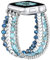 fastgo Bracelet perlé compatible avec Apple Watch 38 mm, 40 mm, 41 mm, 42 mm, 44 mm, 45 mm, 49 mm pour femme - Bracelet élastique tendance pour Iwatch SE et Series 9 Ultra 8 7 6 5 4 3 2 1 (bleu/argent