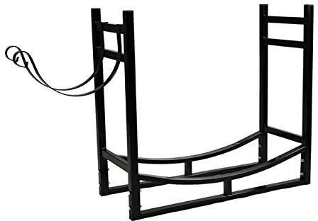 Kaminholzregal Outdoor Indoor Brennholz Rack Holz Lagerung Holzhalter Kamin Holz Halter Indoor Outdoor Schwere Brennholz Log Rack Zubehör Brennholz-Lagerregale für draußen (Color : Black)