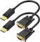 UV-CABLE Short DisplayPort to VGA Cable 1.5 Feet 2-Pack, Display Port DP to VGA Adapter Cord Male to Male HD Video 1080P for Computer, Monitor, TV, Projector