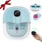 RELAX4LIFE Bain de Pieds Pliable Thalasso 500W avec Bulles et Rouleaux, Bain Massage Hydromasseur 3 Températures Réglables et Minuterie 20 à 60 Min pour Relaxation des Pieds Fatigués (Bleu)