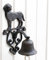 Spetebo Gusseisen Türglocke HUND antik Rost Optik - 24 x 14 cm - Massive Wandglocke aus Metall in braun - Landhaus Garten Guss Eisen Wand Tür Glocke Klingel