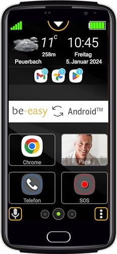 Beafon, M7 Premium, Smartphone, 4G, kabellose Ladung, Seniorenhandy mit SOS Notruftaste, Sicherheitszone, Fingerprint, Hard Key Taste, Display 5,5 Zoll (13,97cm), Hörgerätekompatibel