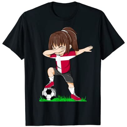 Fußball Dänemark Trikot Shirt dänische Flagge Fußball Mädchen Dab T-Shirt