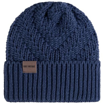 KNIT FACTORY - Sally Mütze - Strickmütze für Damen und Herren - Beanie - Wintermütze mit Wolle - Robusten Look - Hochwertige Qualität - Capri