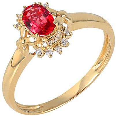 ANAZOZ Rubinringe Für Damen Gold 750, Geburtsstein Ringe Juli 0,5 karat größe 62 (19.7) Eheringe Frauen