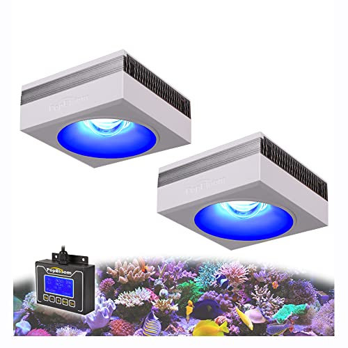 PopBloom RS90 Meerwasser Led Aquarium Beleuchtung, 4 Kanäle programmierbar Lampe Salzwasser Riff Aquarium Beleuchtung für Korallenriff Marine Fisch Tank SPS/LPS (Für 80-110cm (mit Hängeset))