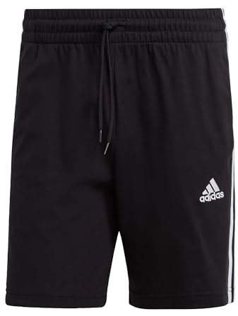 adidas Unisex Kids Essentials 3-Stripes Knit Shorts, Black/White, 9-10 Years