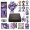 Genshin Impact Merch Box Raiden Shogun Geschenkbox inkl. Poster, 6 Figuren, Stand Figur, Kissenbezug, Armband, Abzeichen, Schlüsselanhänger, Kartenhalter, 30 Lomo Karten, 50 Aufkleber