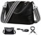 KUNKUN Sac à Main Femme Bandoulière Cuir Moderne Petit Sac Bandouliere Femme Noir Bretelles Larges Sac Bandoulière Avec 3 Bretelles Sacs