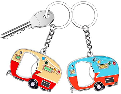 Camper Van Gifts, Valentines Day Caravan Gifts, Domemit Bottle Opener Keyring, Beer Bottles Opener Unique Beer Gifts, Caravan Keys Metal Keyring Gift, Van Gadgets Gift for Men, Women, Camper Lovers