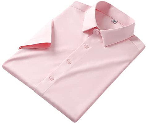 WINDEHAO Chemise classique infroissable pour homme, chemise habillée boutonnée à manches courtes, chemise d'été infroissable