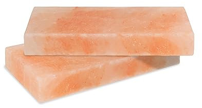 Jopassy 2er Pack L Salzstein zum Grillen, 20x10x2,5cm Salz Grillsteine, Wiederverwendbar Salzgrillstein, Original Kristallsalz, Salzplatte zum Grillen für BBQ