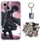 Staremeplz Attack -on Titan Hülle für iPhone 11 Anime Handyhülle [Mit Schlüsselbund und 50pcs Aufkleber] Cartoons Transparent Silikon Case Hülle für iPhone 11