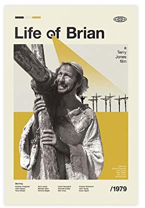 EMIGOS Comedy-Film Life of Brian Leinwand-Poster, Wandkunst, Dekordruck, Bild, Gemälde für Wohnzimmer, Schlafzimmer, Dekoration, ungerahmt, 30 x 45 cm