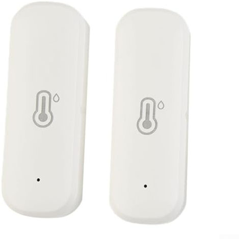Paquete de 2 sensores de termómetro higrómetro WiFi, sensor inalámbrico de temperatura y humedad para interior y exterior para Tuya APP