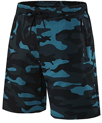 Herren Sommer Atmungsaktiv Herrenhose Tarnung Kurze Gym Lässig Kurze Casual Fitness Bedruck Männer Shorts Hosen Männer Sport Wander Kurz Business Freizeit Übergröße Kurzgröße Komfort (Sky Blue, S)