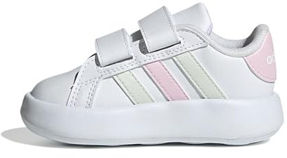 adidas Grand Court 2.0 Shoes Kids, Scarpe da Tennis Unisex - Bimbi 0-24, Ftwr White Crystal Jade Clear Pink, 23 EU