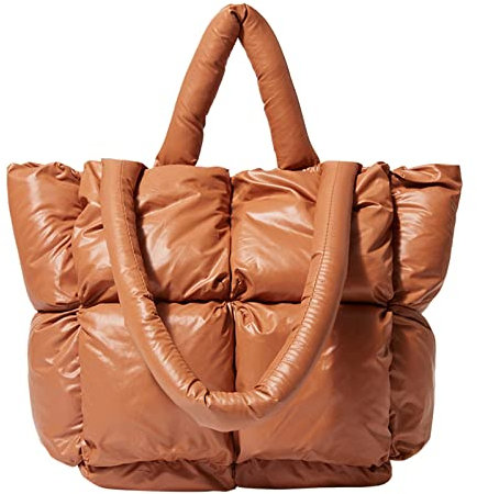 Taschen Bommel Anhänger Große Damen-Einkaufstasche Winterweiche Umhängetasche Daunen-Umhängetasche Damenhandtasche Tragegurt Für Taschen Kette (Brown, One Size)