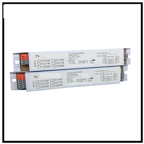 FANNIXI balasto electrónico 2 uds 220-240V AC 1x14W/1x28W/2x14W/2x28W balastro electrónico T5 de Amplio Voltaje balastos de lámpara Fluorescente(T5 1x14W)