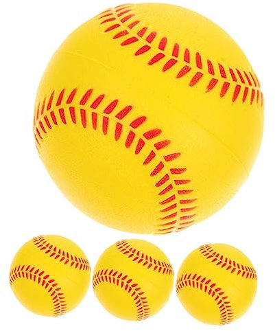 HONMEET 4stücke Teiliges Weicher Pu-Schwamm-trainingsbaseballs Stoßdämpfend Und Strapazierfähig Für Indoor-übungen Und Sicheres Baseballtraining Für Jugendliche Und Anfänger