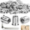 Ziamzra 40 tuercas atornillables M10, inserción roscada de madera, M10 x 25 mm, manguitos atornillables galvanizados, casquillos de rosca hexagonales para muebles de madera, acero, madera