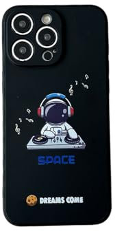 Yonds Queen for iPhone 15 Pro Max Cute Case, Cool Cartoon Astronaut Space Planet Moon Design Stylish Bumper Cover Soft TPU Protective Anti-Slip Shockproof Case(iPhone 15 Pro Max, Music)