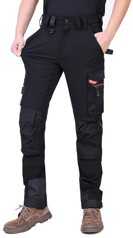 WORK IDEA Herren Slim-Fit Stretch Arbeitshose: Kritische Stoffbereiche aus Cordura – strapazierfähige Eleganz für vielfältige Arbeitsanforderungen.