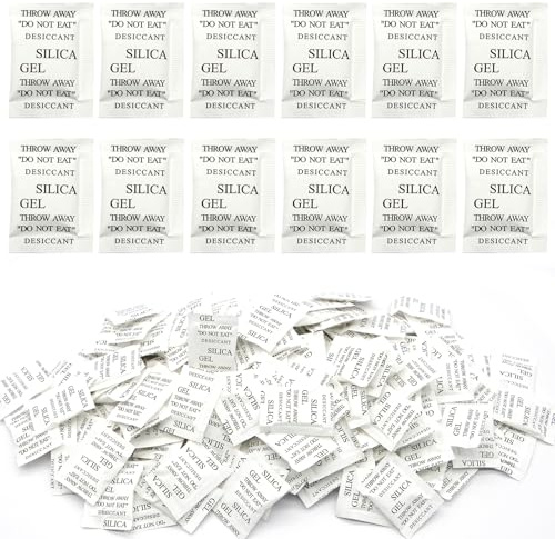 KASURE 250 Sachet Anti Humidité en Gel de Silice, Anti Humidité Able Silice Réutilispour La Nourriture, Sachet Deshumidificateur, pour Placard, Voiture, Chaussures, Etc (1g/sac)