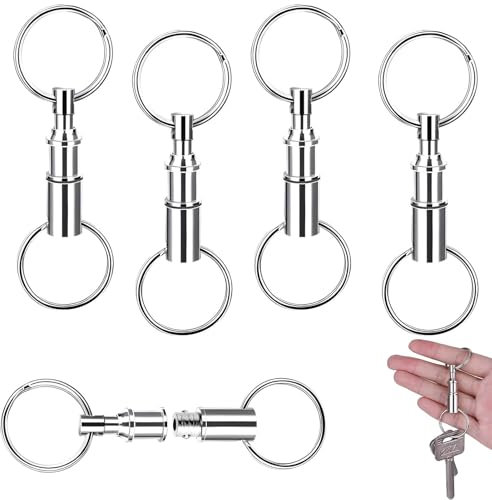 Abnehmbare Schlüsselanhänger,Schlüsselanhänger Mit Schnellverschluss Abnehmbare Schlüsselringe,Metall Doppel Geteilt Schlüsselring,Doppelter Schnappverschlusshalter Schlüsselring,Für Schlüssel(5stück)
