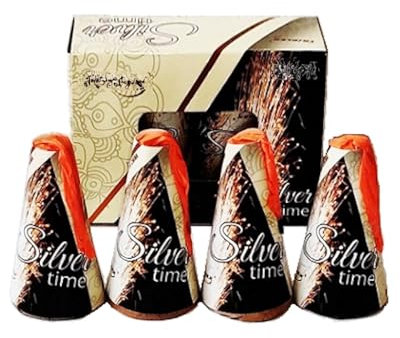 h2i Silver Time Vulkan | 4 St. | +/- 20 sek | Outdoor Fontäne mit Silber Funkenregen| Kinder & Jugendfeuerwerk | h | Ganzjahresfeuerwerk Kat 1