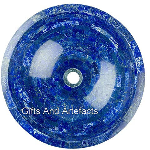 Lapislazuli Handwaschschüssel I Blaues Steinwaschbecken I Runde Küchenspüle I Puderraumspüle I Dekogefäß I 18x18x5 Zoll Handwaschbecken I Badzubehör