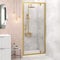 900mm Brushed Brass Pivot Hinge Shower Door 6mm Safety Tempered Glass Reversible Shower Enclosure Cubicle Screen