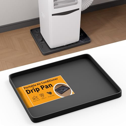 LBG Products Portable Air Conditioner Drip Tray Condensate Drip Pans for 5000-14000 BTU Portable AC Units,Portable AC Drip Pan Catch & Prevent Spills or Leaks from Air Conditioners (Black)